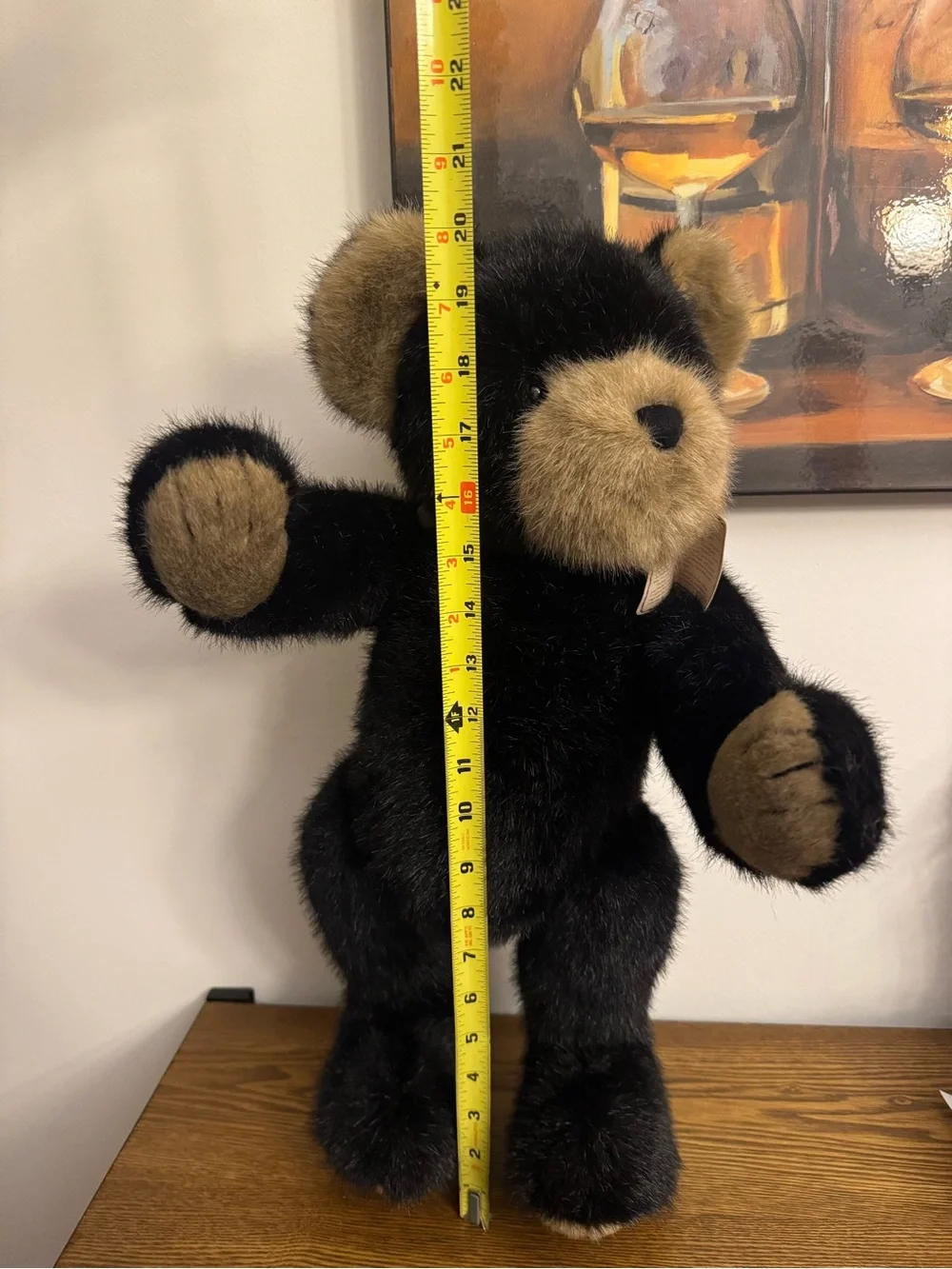 Vintage Boyds Bears Burlington P Beanster Black Plush Bear 16